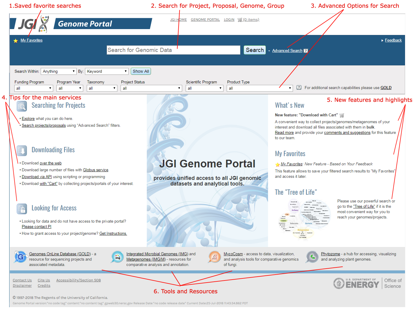 JGI Portal Front Page